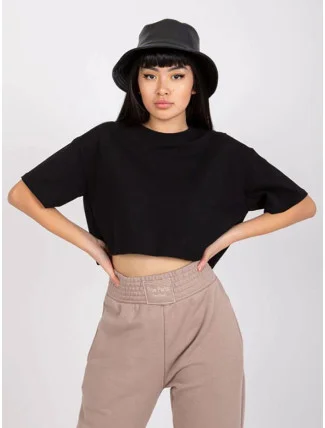 Krátké černé tričko crop top (7541) Krátké černé tričko crop top (7541)