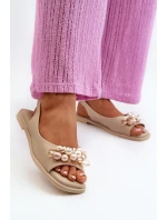 Dámské Sandály S Ozdobami S.Barski KV27-004 Béžové