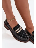 Kožené lakované dámské mokasiny s odlišným detailem D&A MR52-173 Černé Kožené lakované dámské mokasiny s odlišným detailem D&A MR52-173 Černé