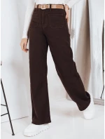 Džíny se širokými nohavicemi hnědé FashionStreet UY2842 Džíny se širokými nohavicemi hnědé FashionStreet UY2842