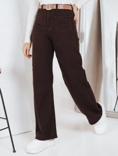 Džíny se širokými nohavicemi hnědé FashionStreet UY2842