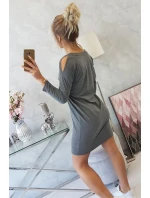 Šaty s potiskem Love v grafitové barvě Šaty s potiskem Love v grafitové barvě