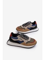 Pánské tenisky Big Star NN174320 s paměťovou pěnou Beige-modré