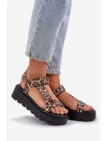 Zdobené Sandály Na Platformě Leopardí Hnědé Tatellia Zdobené Sandály Na Platformě Leopardí Hnědé Tatellia