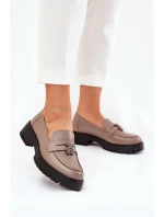 Kožené Dámské Mokasíny S Připínkou Medvěd Vinceza 18109 Béžové Kožené Dámské Mokasíny S Připínkou Medvěd Vinceza 18109 Béžové