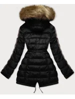 Černo-hnědá oboustranná dámská zimní bunda (mhm-w556) Černo-hnědá oboustranná dámská zimní bunda (mhm-w556)