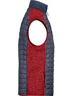 Daiber JN 740 Pánská pletená hybridní vesta 02.0740 red melange/anthracite melange