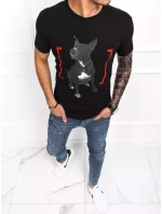 Pánské tričko s potiskem černé FashionStreet RX4762