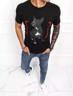 Pánské tričko s potiskem černé FashionStreet RX4762