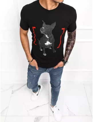 Pánské tričko s potiskem černé FashionStreet RX4762