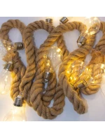 30 LED SVĚTELNÁ HADICE 280 CM TEPLÁ BÍLÁ JUTA