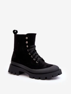 Botky Trapery Dámské Šněrovací Černé Gordts