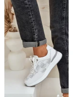 Kožené Sportovní Boty Dámské Sneakers S.Barski LR51-551 Bílé