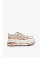 Dámské trampky na masivní platformě S.Barski – béžové