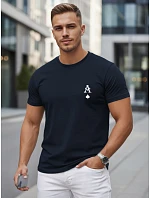 Pánské bavlněné tričko s potiskem AS Pik, tmavě modré, FashionStreet NX5130R Pánské bavlněné tričko s potiskem AS Pik, tmavě modré, FashionStreet NX5130R