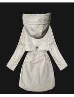 Prosta kurtka damska z podwijanymi rękawami Goodlookin jasny beżowy (B8556-26)