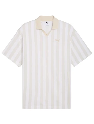 Pánské tričko Puma Class Relaxed Pinnacle Polo, bílo-béžové, 692069 02 Pánské tričko Puma Class Relaxed Pinnacle Polo, bílo-béžové, 692069 02