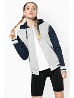 Kariban K 4003 Unisex bunda s kapucí "Teddy" 20.4003 oxford grey/navy/white