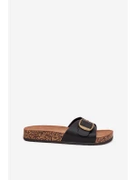 Dámské sandály na korkové platformě s přezkou černé Vianara