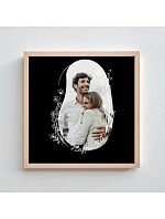 Personalizovaný magický fotoobraz v rámu - čtverec 20x20 - květinové orámování