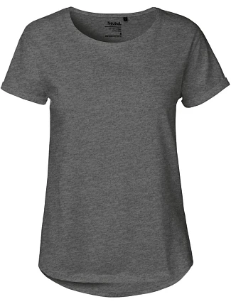 Neutral O 80012 Dámské bio tričko s ohrnutými rukávy 77.8012 dark heather Neutral O 80012 Dámské bio tričko s ohrnutými rukávy 77.8012 dark heather