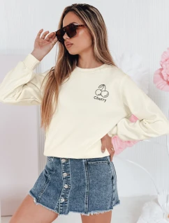 Dámská oversize mikina s výšivkou CHERSOFT ecru FashionStreet BY1400