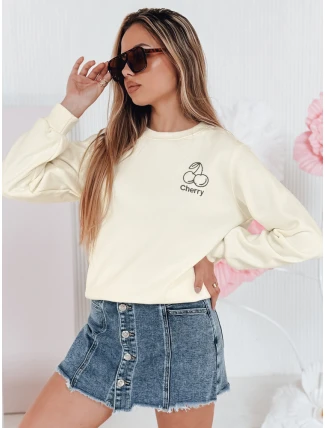 Dámská oversize mikina s výšivkou CHERSOFT ecru FashionStreet BY1400