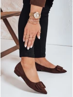 Dámské semišové hnědé baleríny FashionStreet ZY1053