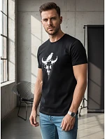 Pánské tričko s potiskem lebky a rohů NX060R