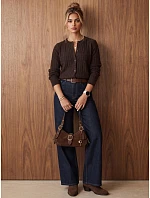 Dámský kardigan s knoflíky, čokoládová barva, FashionStreet MY2580 Dámský kardigan s knoflíky, čokoládová barva, FashionStreet MY2580