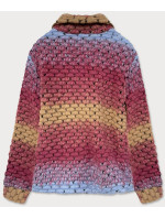 Tmavě růžová košilová dámská bunda s límcem (2453)