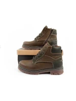 Wrangler Allan Mid pánské boty sable boots smart leather green brown