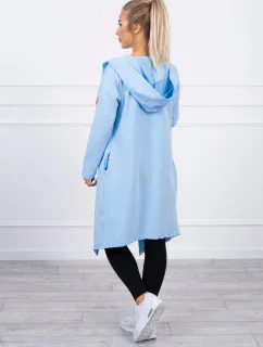 Dlouhý kabát s kapucí modrý