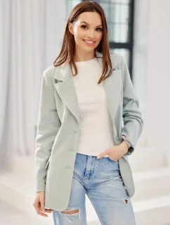 Dámské sako ZAK0016 sv.tyrkys - Roco Fashion