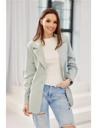 Dámské sako ZAK0016 sv.tyrkys - Roco Fashion