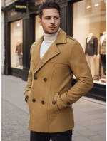 Pánský dvouřadový kabát pískový FashionStreet CX0443