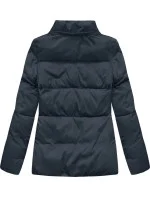 Tmavě modrá krátká dámská zimní prošívaná bunda (7694) Tmavě modrá krátká dámská zimní prošívaná bunda (7694)