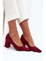 Dámské lodičky s špičatými špičkami na sloupku bordové Pavira Dámské lodičky s špičatými špičkami na sloupku bordové Pavira