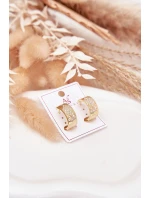 Dámské náušnice z chirurgické oceli s čiróny zlaté