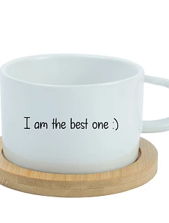 I am the best one :) - bílý hrníček makronka 200 ml