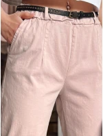 Dámské chinos kalhoty s páskem RELCIX růžové FashionStreet UY2583