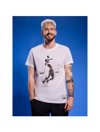 Pánské volejbalové tričko s potiskem 4F 4FRAW25TTSHM3318-10S