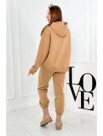 Izolovaná bavlněná souprava, mikina + kalhotami Brooklyn Velbloud