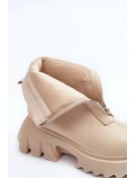 Botky Na Masivní Platformě Se Zipem Bežové Kusma