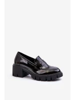 Dámské mokasíny na masivním podpatku Big Star NN274055 Černé