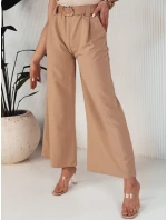Dámské kalhoty se širokými nohavicemi ALZUR béžová FashionStreet UY1897 Dámské kalhoty se širokými nohavicemi ALZUR béžová FashionStreet UY1897