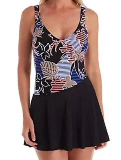 Dámské jednodílné plavky M0 7430 009 černé s potiskem - Anita