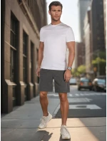 Pánské tmavě šedé teplákové kraťasy FashionStreet SX2484