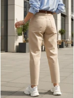 Dámské džíny s páskem mom fit light beige FashionStreet UY2879