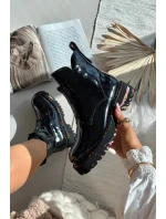 Lakované kožené dámské boty Artiker – šedé